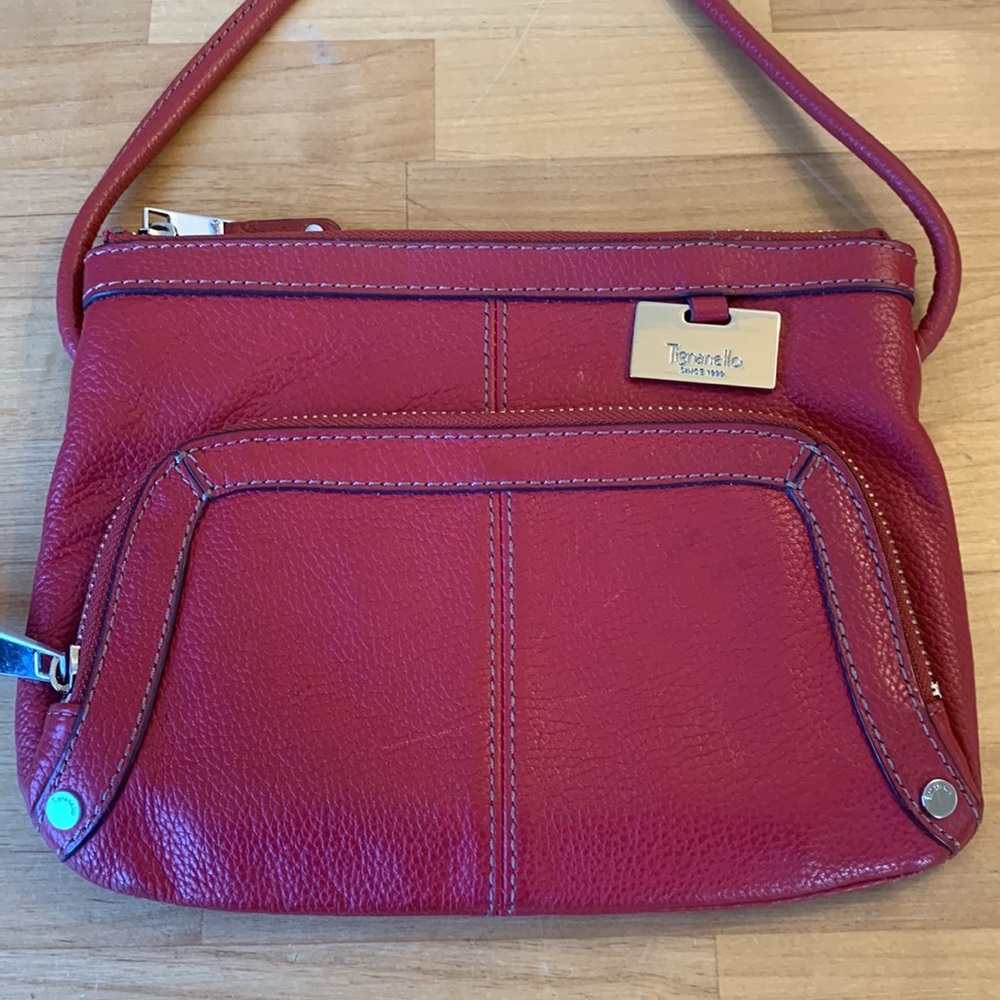 Tignanello Dark Red Crossbody Organizer Gem